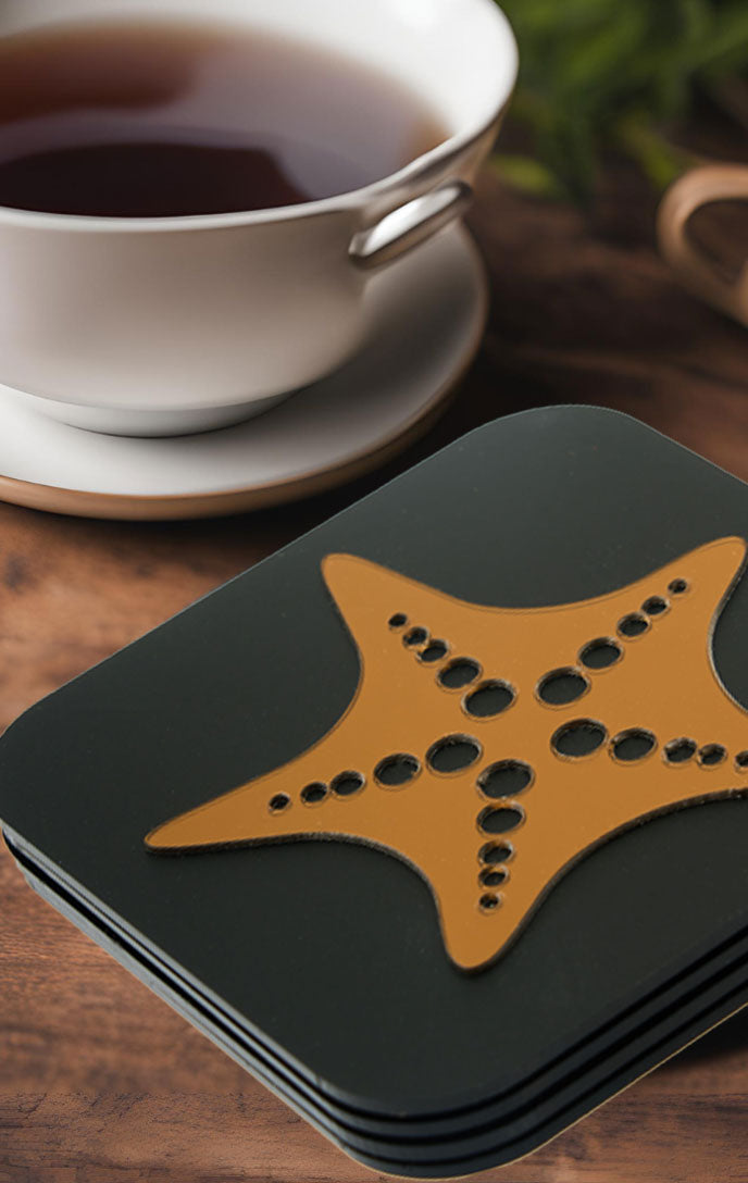 Cocoa Star Splash Copper Coasters