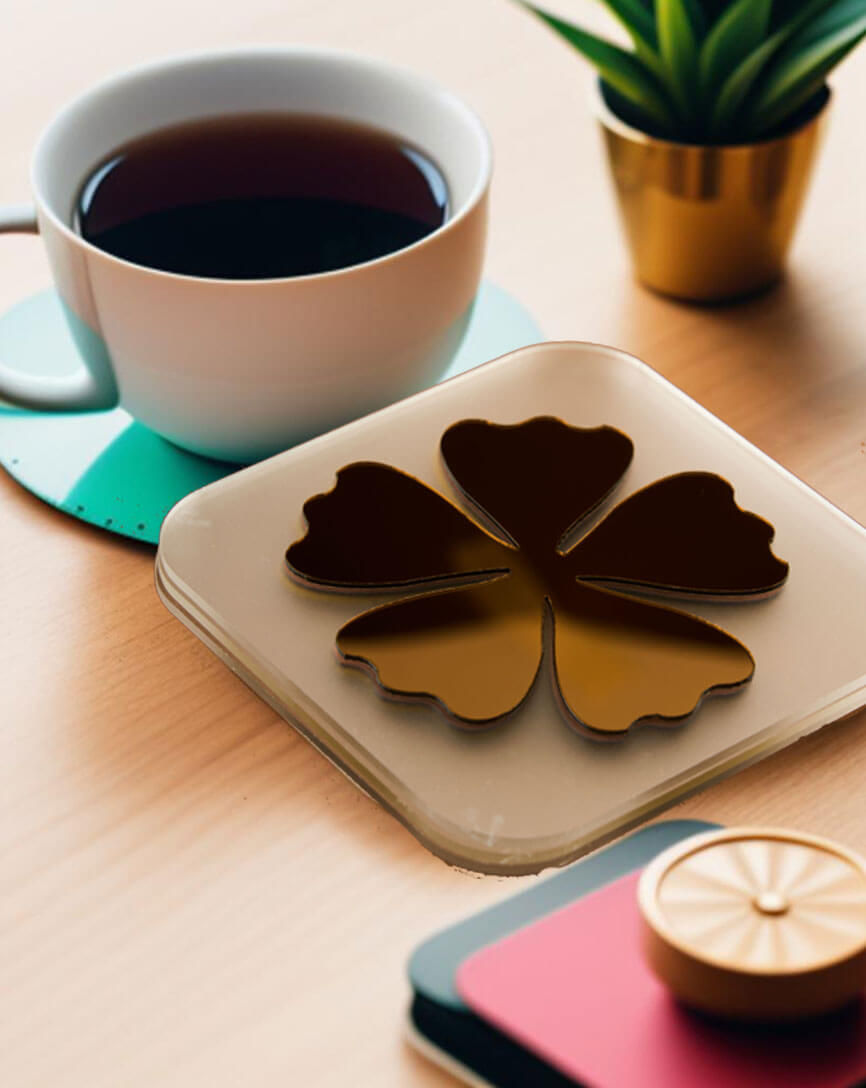 Clover Charm Copper Coasters