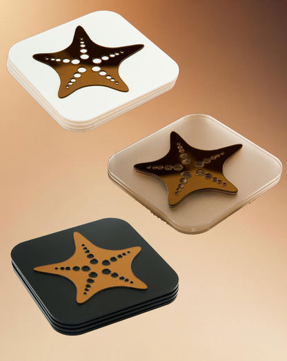 Cocoa Star Splash Copper Coasters