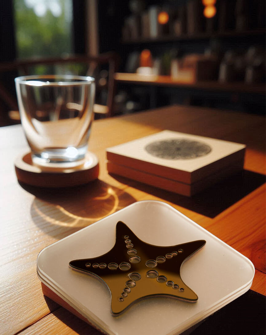 Cocoa Star Splash Copper Coasters