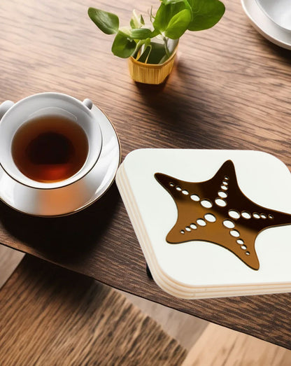 Cocoa Star Splash Copper Coasters