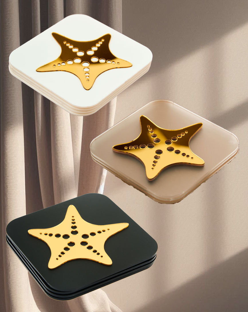 Cocoa Star Splash Gold Coasters