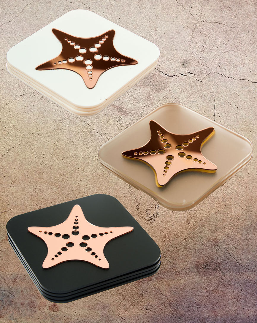 Cocoa Star Splash RoseGold Coasters