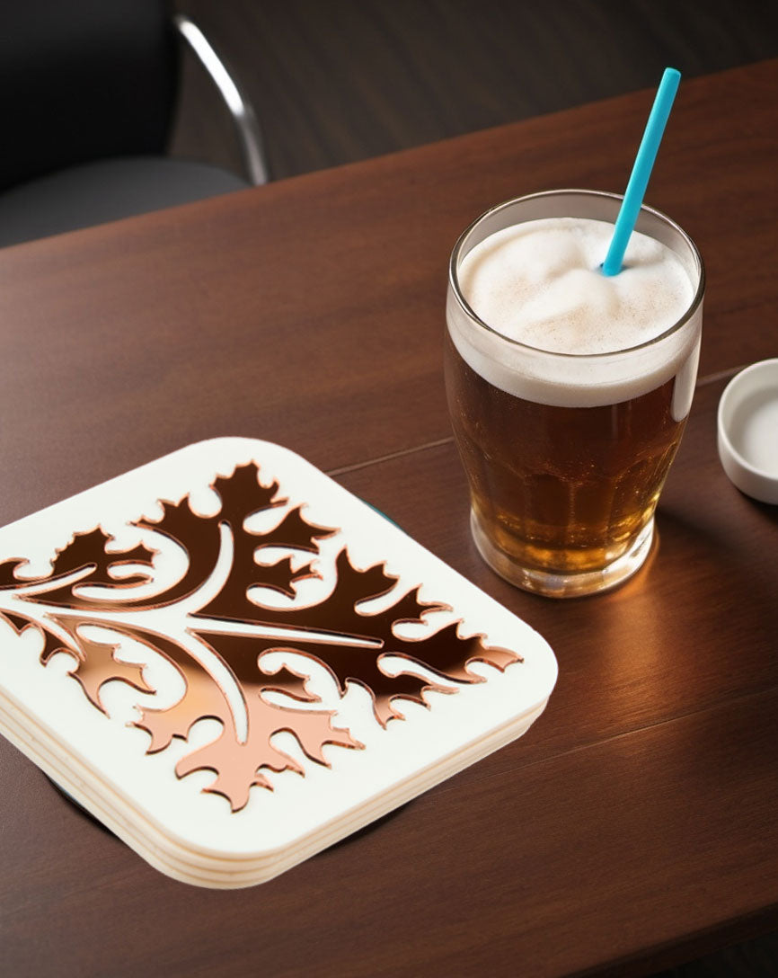 Regal Oakleaf RoseGold Coasters