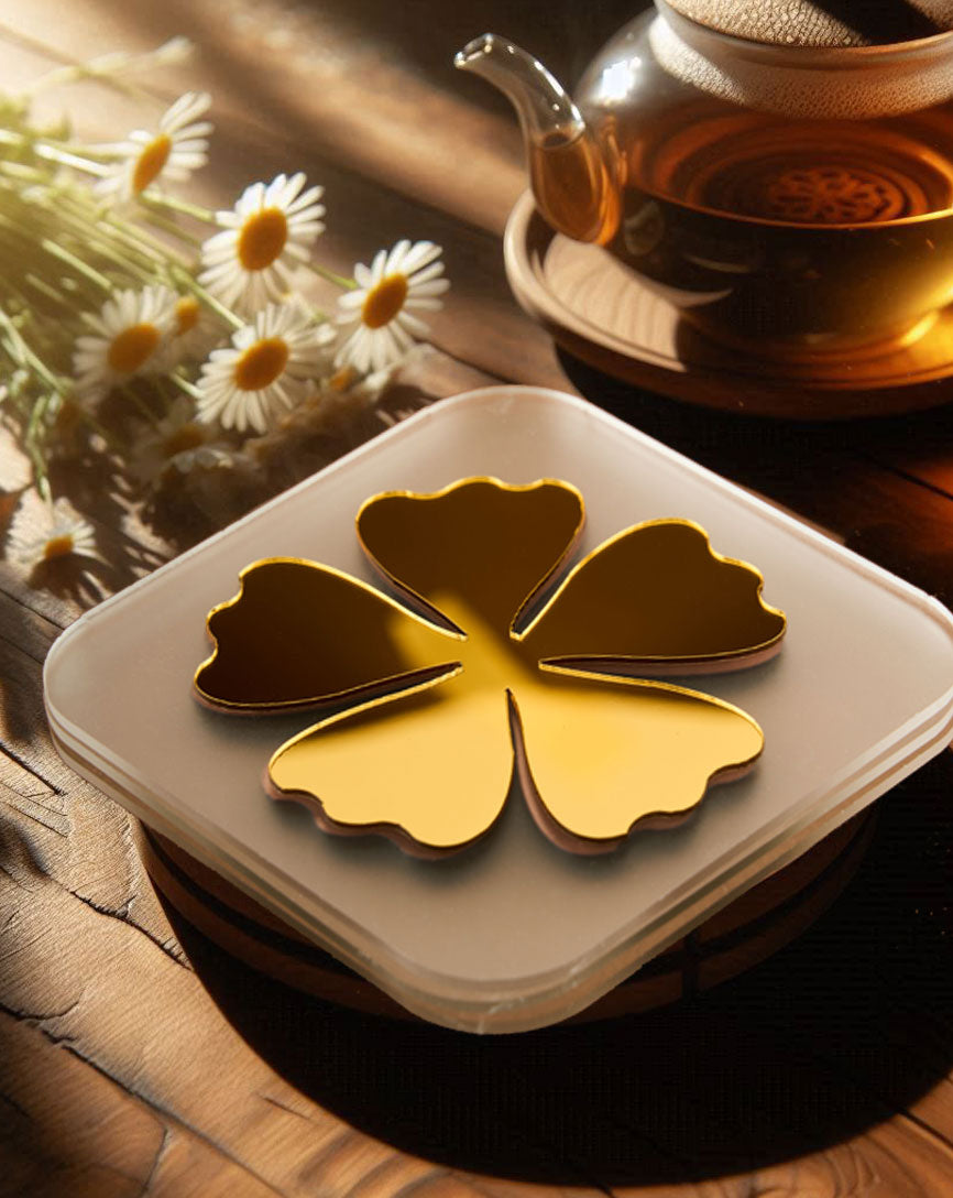 Clover Charm Gold Coasters