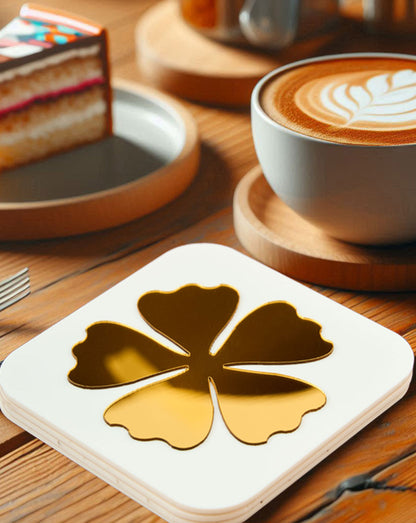 Clover Charm Gold Coasters