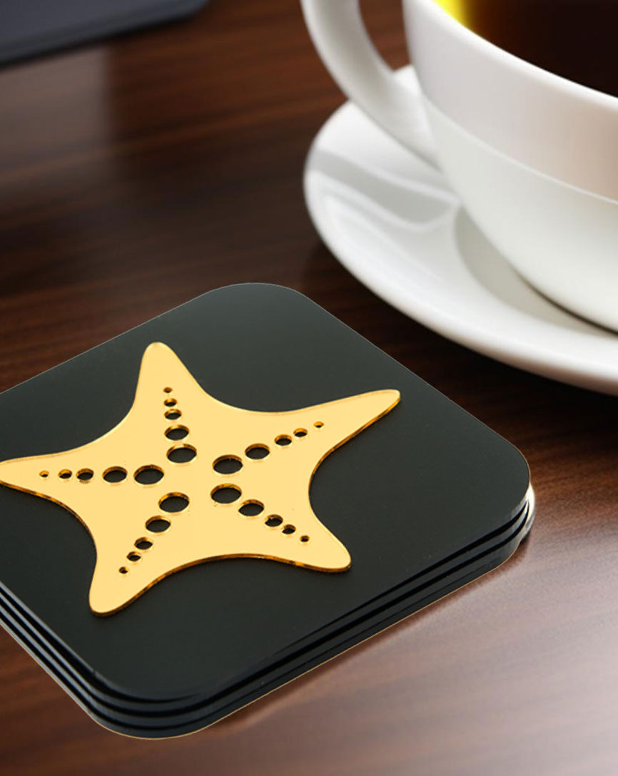 Cocoa Star Splash Gold Coasters