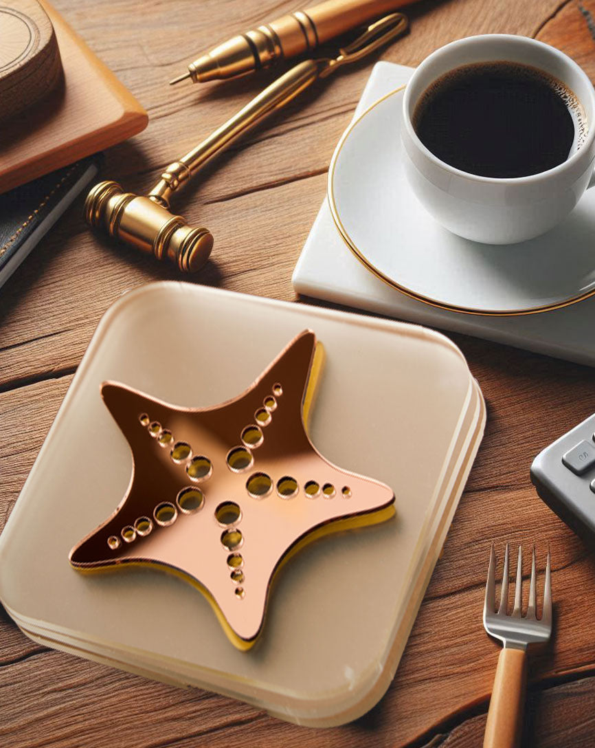 Cocoa Star Splash RoseGold Coasters