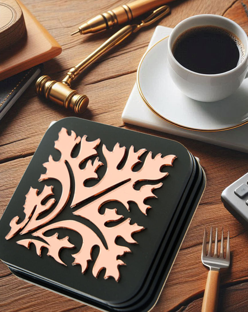 Regal Oakleaf RoseGold Coasters