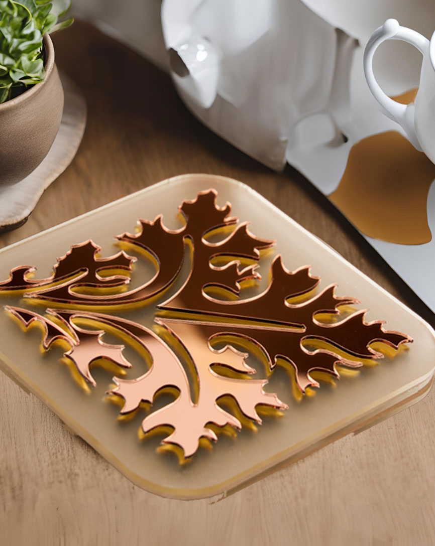 Regal Oakleaf RoseGold Coasters