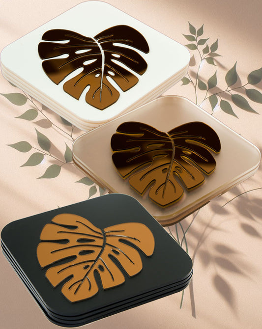 Exotic Jungle Leaf Copper Trivets